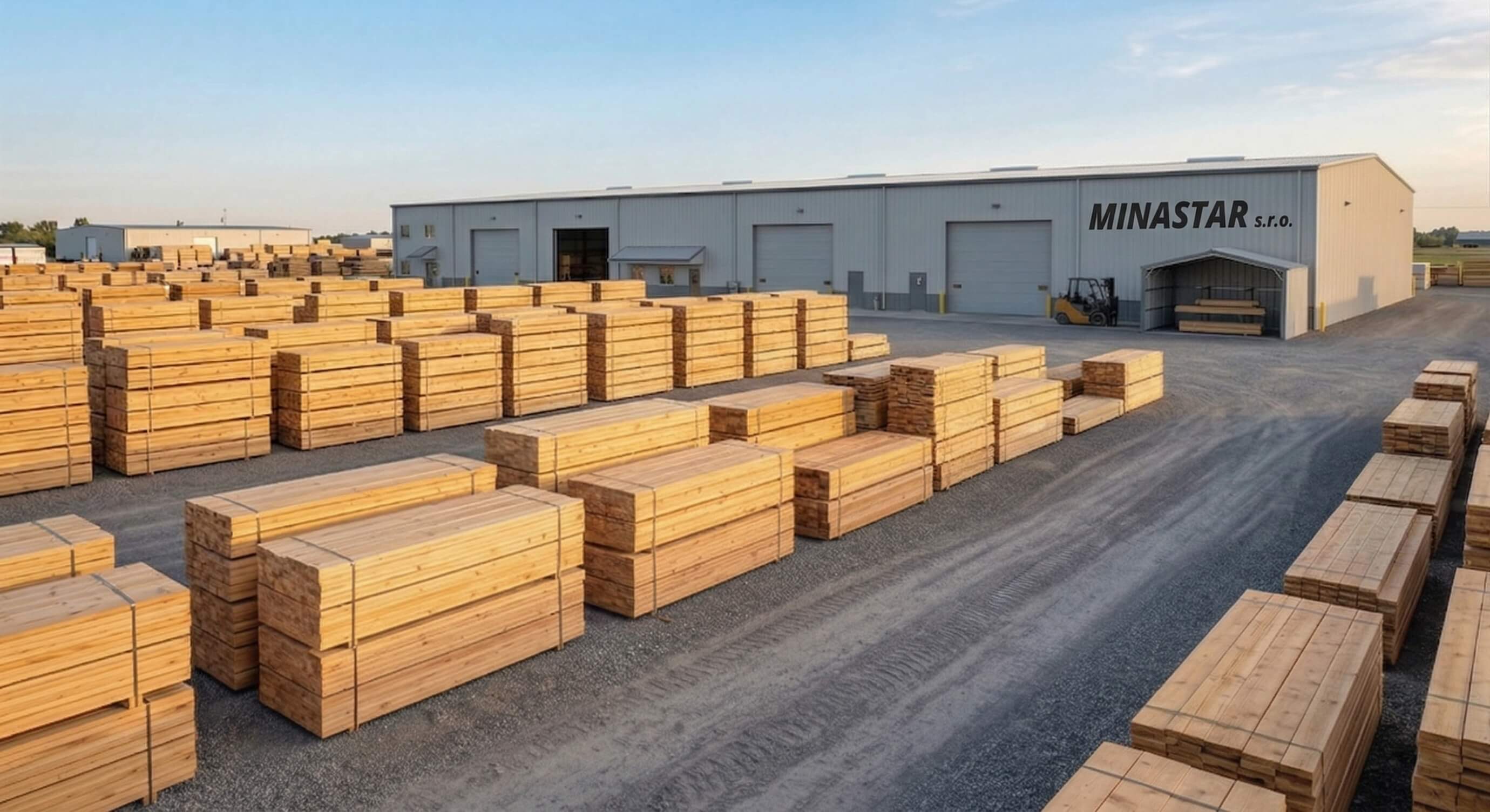 Sklad řeziva společnosti MINASTAR v Brně